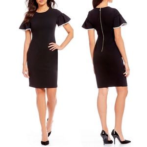 Calvin Klein Women's Flutter Sleeved Sheath Dress